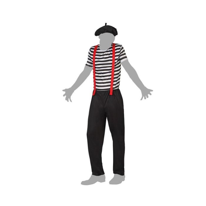 Disfraz Mimo Hombre Adulto Blanco Negro XL 2 Disfraz Mimo Hombre Adulto Blanco Negro XL 2