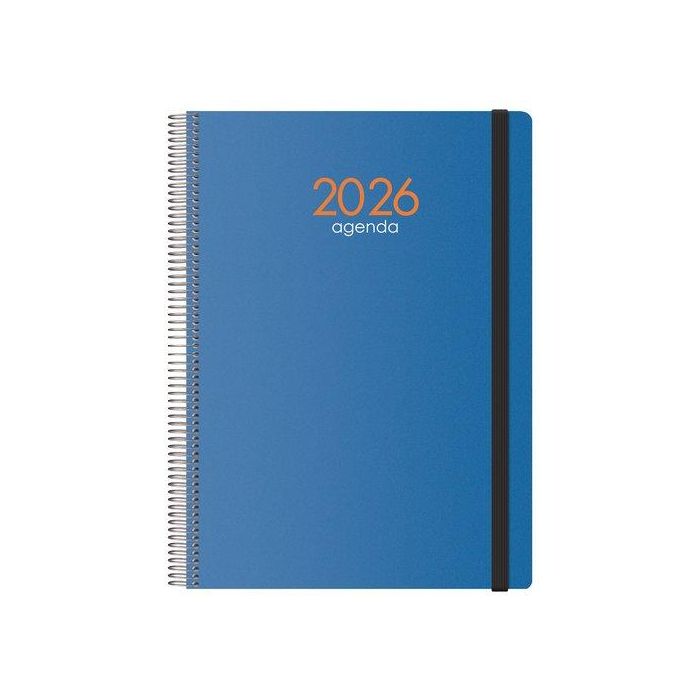 Dohe Agenda Anual Syncro Espiral 21x29.7 cm Cierre Elástico Polipropileno Azul 2026