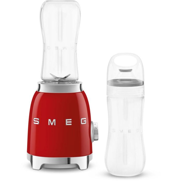 Smeg PBF01RDEU Batidora de Vaso Personal 0.6L, 300W, Acero Inoxidable, Roja con Botella para llevar 4