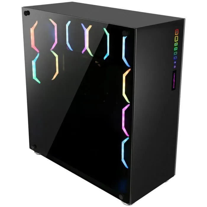 Abkoncore Caja de PC R780 Sync Torre Grande E-ATX ATX Micro ATX Mini-ITX con 8x120mm ARGB Frontal Metálico Vidrio Templado Negro 1
