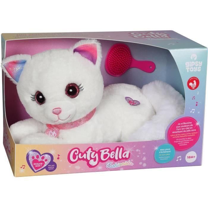 Peluche - Gipsy Toys - Gato Cuty Bella Fashionista - 30cm - Blanco Rosa 1 Peluche - Gipsy Toys - Gato Cuty Bella Fashionista - 30cm - Blanco Rosa 1