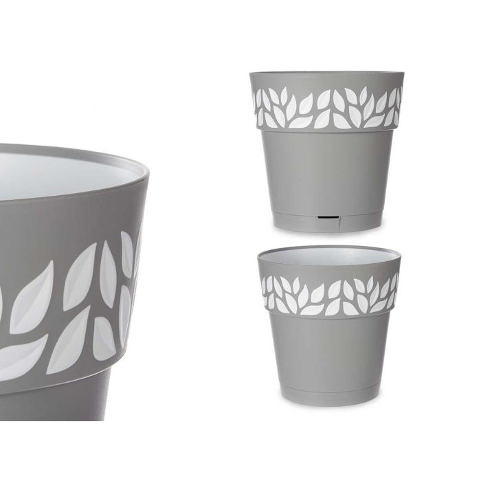 Stefanplast Maceta Cloe Gris 25 cm, Plástico, 7.5 L con Reserva de Agua (6 Unidades) Stefanplast Maceta Cloe Gris 25 cm, Plástico, 7.5 L con Reserva de Agua (6 Unidades)