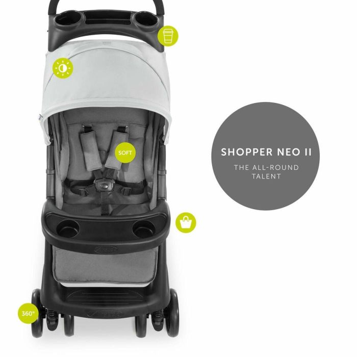 HAUCK Shopper Neo II Cochecito de Bebé Plegable y Maniobrable, Capacidad hasta 25 kg - Gris 7