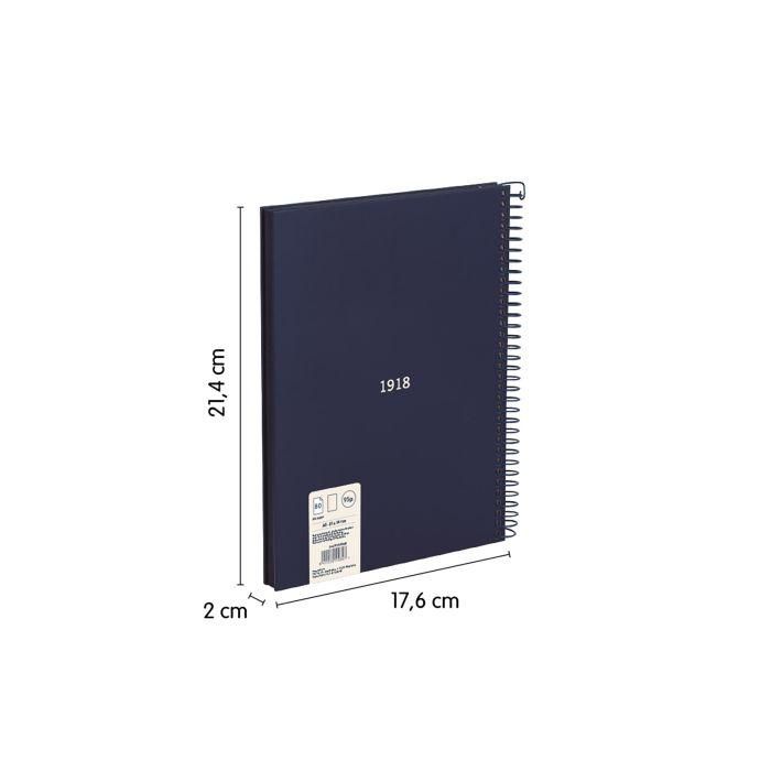 Cuaderno A5 con Espiral y Tapa Dura, 80 Hojas Blancas de 95 Gr/M, Colección 430 Since 1918, Azul Milan 57151E80B 1