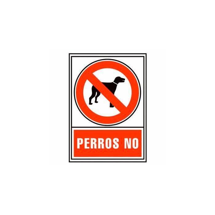 Archivo 2000 Señal "Perros No" 210x297 mm Pvc 700 Micras Blanco-Rojo