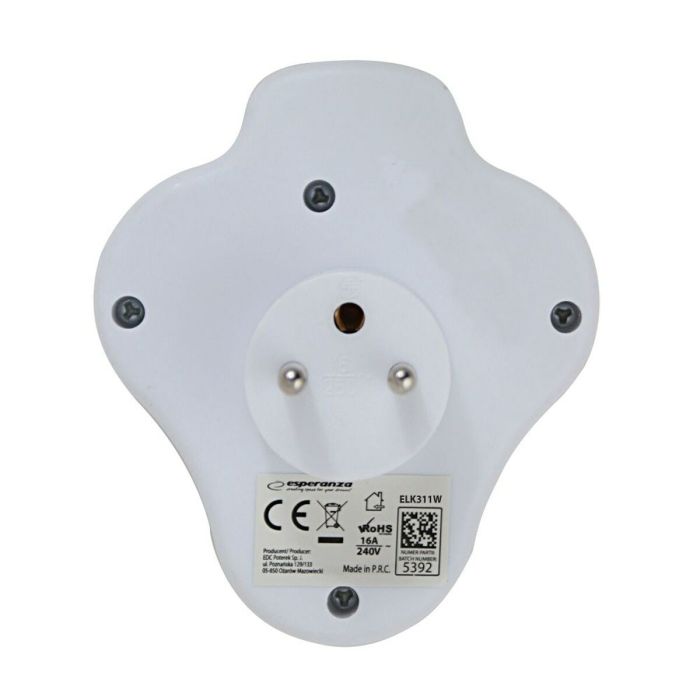 Ladrón de enchufe Esperanza ELK311W 2 Enchufes 2 Ladrón de enchufe Esperanza ELK311W 2 Enchufes 2