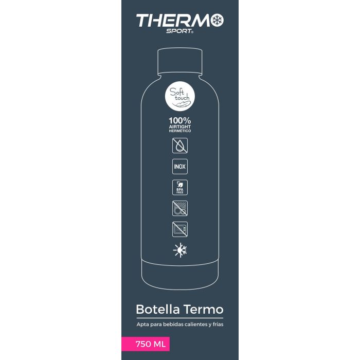 Botella Termo Soft Touch 750 ml Blac Thermosport (6 Unidades) 12 Botella Termo Soft Touch 750 ml Blac Thermosport (6 Unidades) 12