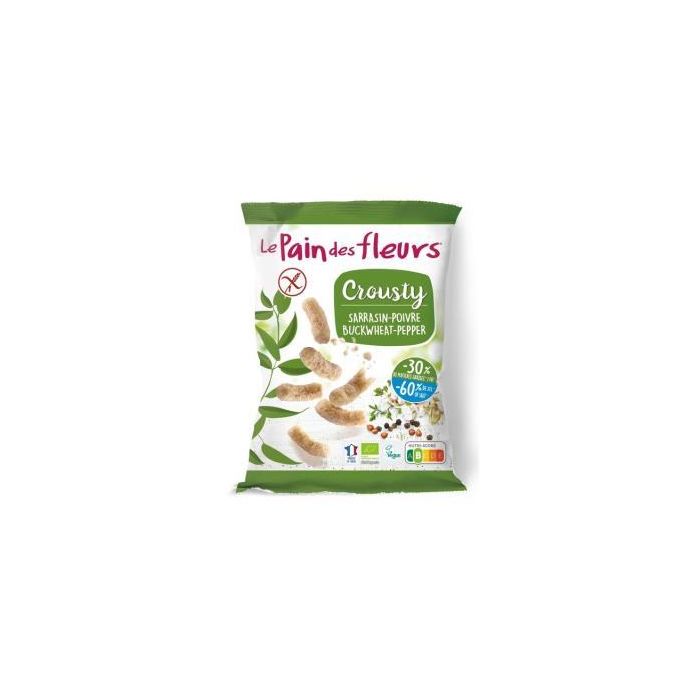 LE PAIN DES FLEURS Ganchito Crousty Trigo Sarraceno y Pimienta 75g Bio SG Vegan Fuente Fibra Nutri-score B