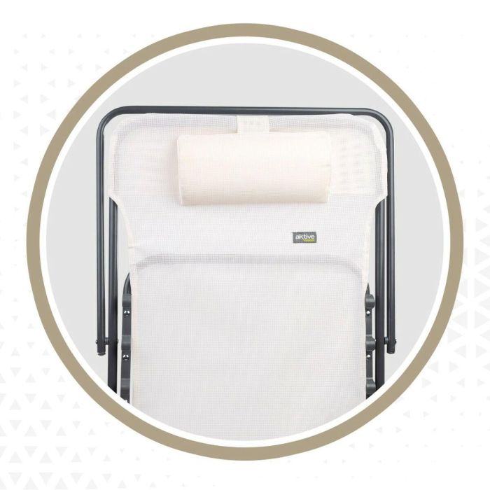 Tumbona reclinable Aktive Blanco 53 x 87 x 78 cm (4 Unidades) 1 Tumbona reclinable Aktive Blanco 53 x 87 x 78 cm (4 Unidades) 1