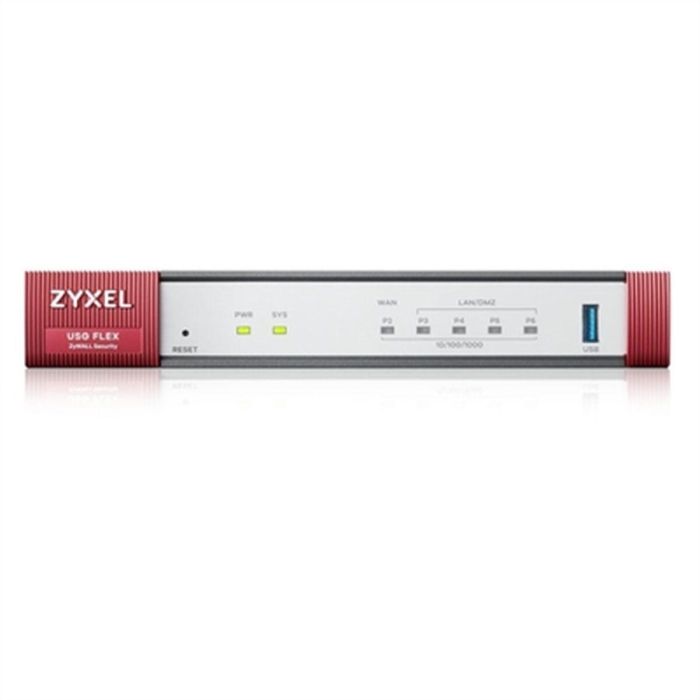 Zyxel Firewall USG FLEX 100 | USGFLEX100-EU0111F | 900Mbit/s Firewall, 270Mbit/s VPN, 4 LAN/DMZ Ports, 1 WAN, 1 SFP, 1 USB