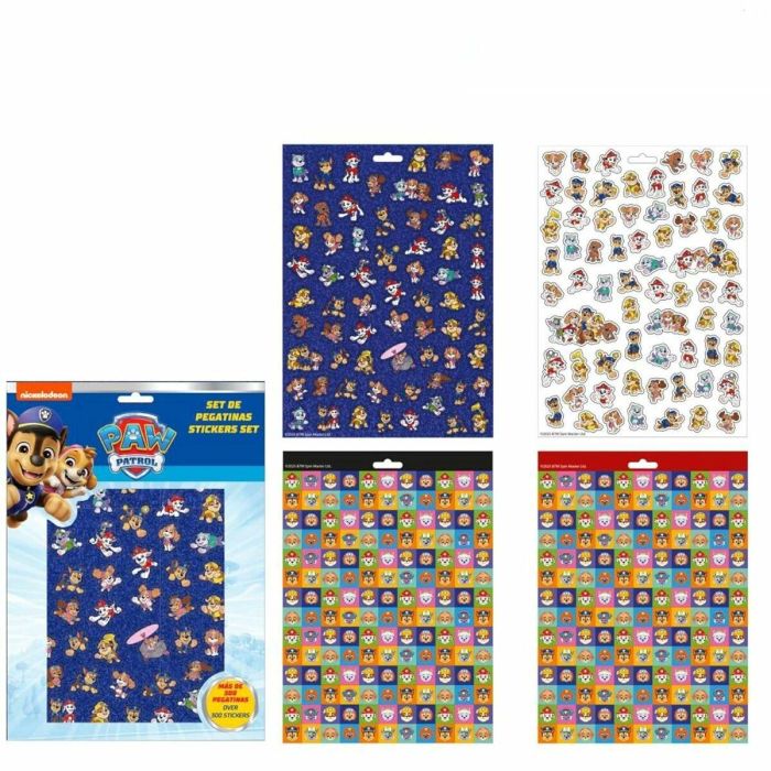 Cerdá Pack de Pegatinas Paw Patrol, color azul, para Niños 3+ años - Medidas 18.0 x 25.0 x 0.1 cm
