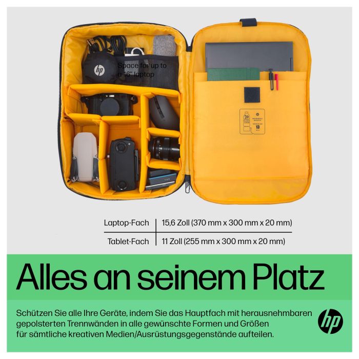 HP Mochila 6M5S3AA Creator para Portátiles hasta 16.1" Azul Marino y Amarillo 12