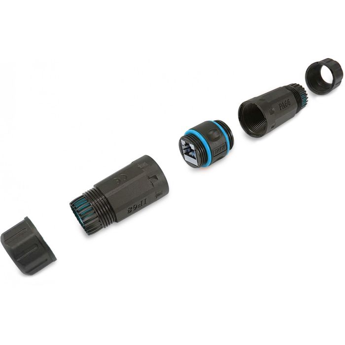 EQUIP 221172 Acoplador RJ45 Cat6A para Exteriores Outdoor Negro Azul 1