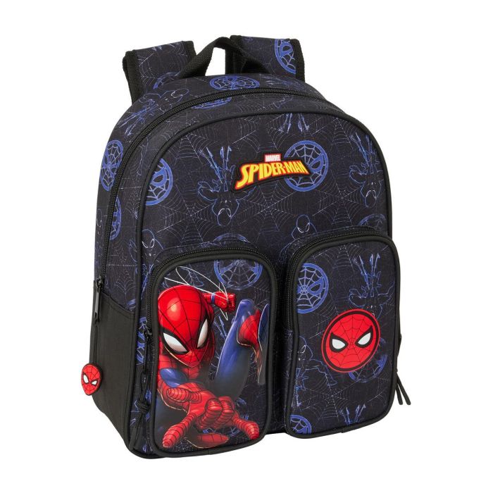 Mochila Escolar Spider-Man Attack Negro 27 x 33 x 10 cm