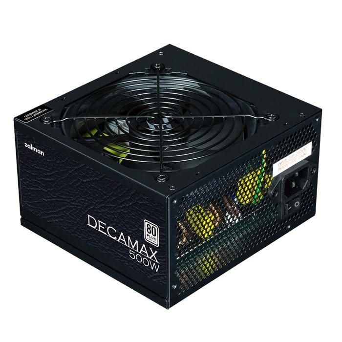 Fuente de alimentación para PC - ZALMAN - DecaMax 500W - 80+ - No modular - Ventilador de 120 mm - Negro Fuente de alimentación para PC - ZALMAN - DecaMax 500W - 80+ - No modular - Ventilador de 120 mm - Negro