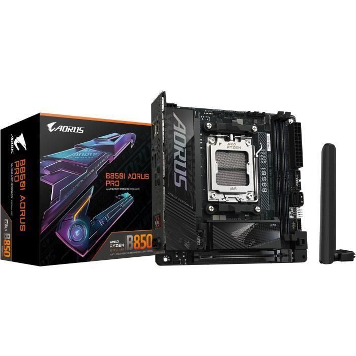 GIGABYTE B850I AORUS PRO Placa Base AMD AM5 B850 Mini ITX para Ryzen Serie 9000 DDR5 8400MHz PCIe 5.0 M.2 WiFi 7 2.5G LAN