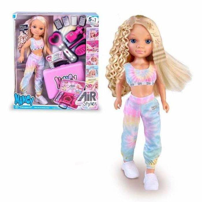 Nancy Muñeca Air Styler 42 cm - Modela su pelo de hasta cinco maneras diferentes y guarda todos los accesorios en su maletín, Edad +3 años 1 Nancy Muñeca Air Styler 42 cm - Modela su pelo de hasta cinco maneras diferentes y guarda todos los accesorios en su maletín, Edad +3 años 1