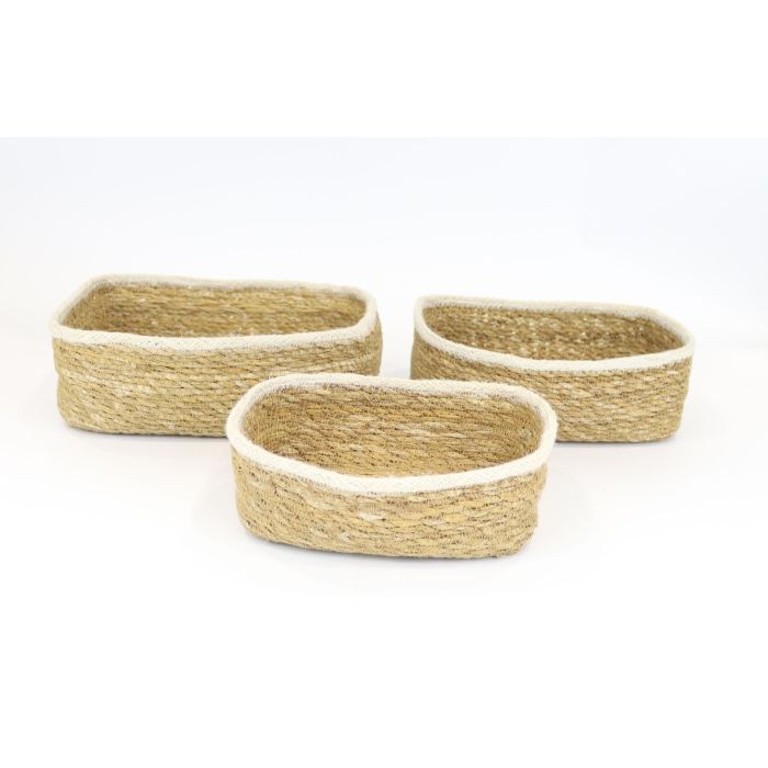Privilege Set de 3 Cestas de Mimbre Rectangulares - 26x20 cm, 23x17 cm, 20x15 cm (4 Cajas) 4 Privilege Set de 3 Cestas de Mimbre Rectangulares - 26x20 cm, 23x17 cm, 20x15 cm (4 Cajas) 4