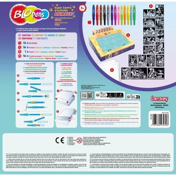 Lansay LAN3181860234303 Juego de Colorear Blopens Animals 16 Plantillas Lavable Para 5 Años 1 Lansay LAN3181860234303 Juego de Colorear Blopens Animals 16 Plantillas Lavable Para 5 Años 1