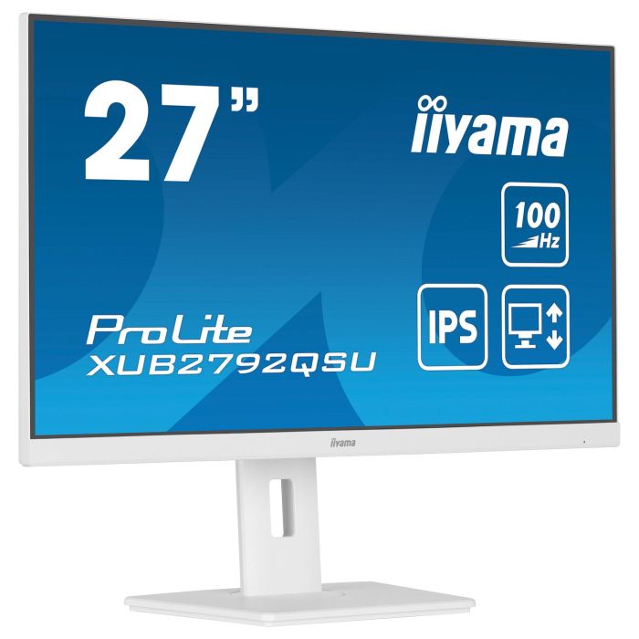 iiyama ProLite XUB2792QSU-W6 68,5cm/27" 2560x1440 WQHD IPS 100Hz 0,4ms HDMI DP USB Pivot Blanco iiyama ProLite XUB2792QSU-W6 68,5cm/27" 2560x1440 WQHD IPS 100Hz 0,4ms HDMI DP USB Pivot Blanco
