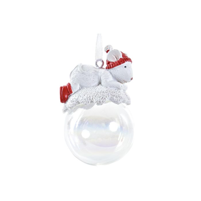 Decoracion Colgante Navidad Moderna DKD Home Decor Rojo Blanco 3.5 x 7.5 x 4 cm (12 Unidades) 2