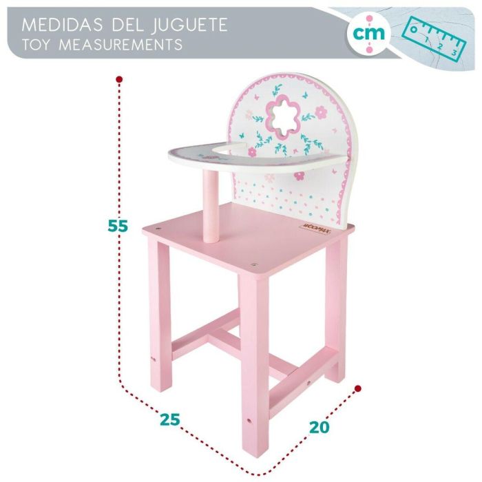 Trona Woomax 25 x 55 x 20 cm Muñecas Blanco Rosa 2 Unidades 3 Trona Woomax 25 x 55 x 20 cm Muñecas Blanco Rosa 2 Unidades 3
