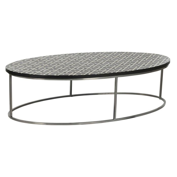 Mesa de Centro Home ESPRIT Negro Marfil 150 x 80 x 40 cm Mesa de Centro Home ESPRIT Negro Marfil 150 x 80 x 40 cm