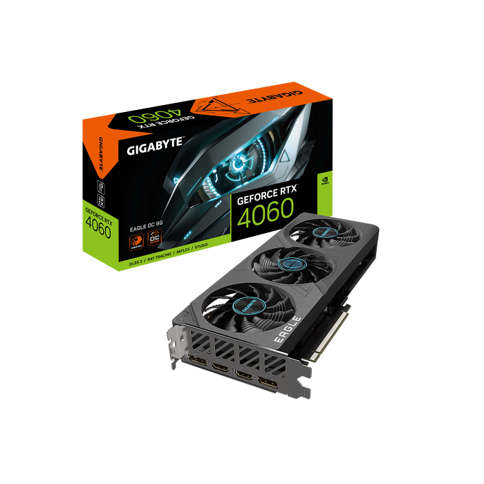 Gigabyte GeForce RTX 4060 EAGLE OC 8G GDDR6 8GB 2505MHz 3 Ventiladores GV-N4060EAGLE OC-8GD 0 Gigabyte GeForce RTX 4060 EAGLE OC 8G GDDR6 8GB 2505MHz 3 Ventiladores GV-N4060EAGLE OC-8GD 0