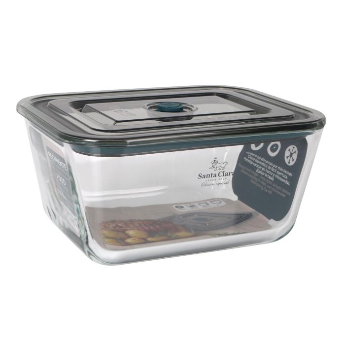 Santa Clara Fuente rectangular con tapa hermética y válvula, 3000 ml (4 Unidades) 1