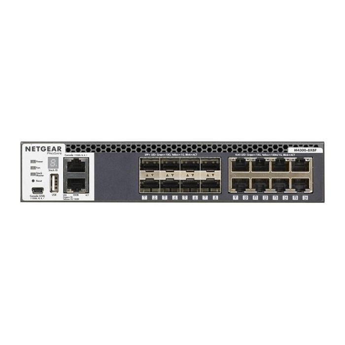 NETGEAR M4300-8X8F Switch Gestionado L3 8 Puertos 10GbE RJ45 y 8 Ranuras SFP+ Montaje Rack 1U 3