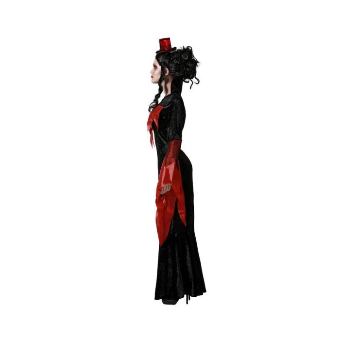 Disfraz de Vampiresa Clásica para Mujer - Vestido Negro Gótico Elegante Ajustado, Ideal para Halloween y Fiestas Temáticas Talla M-L 1