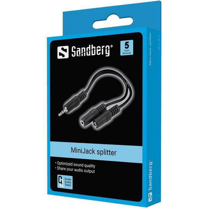 Sandberg MiniJack Splitter 1- to 2 1 Sandberg MiniJack Splitter 1- to 2 1
