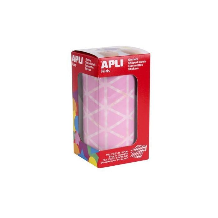 Apli Gomets Triangulares 20 mm Rollo Rosa -Rollo 2832 Unidades-