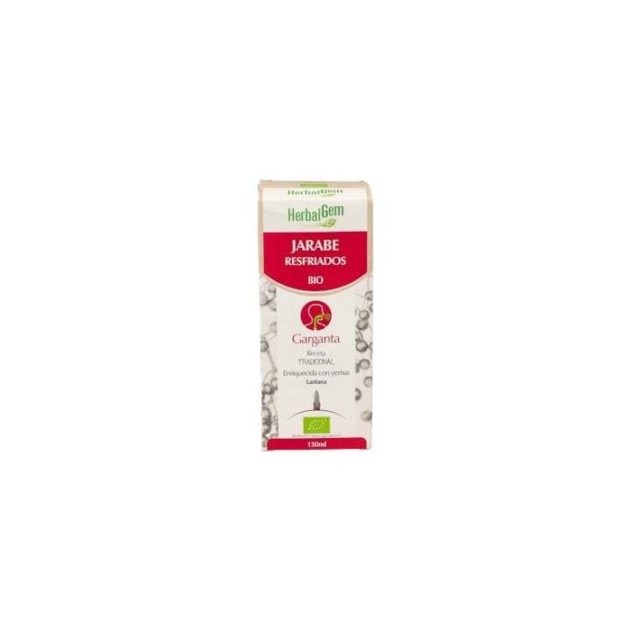 HERBALGEM Jarabe para Resfriados y Garganta Calmante con Saúco y Tomillo 150ml - Alivia Vías Respiratorias Irritadas