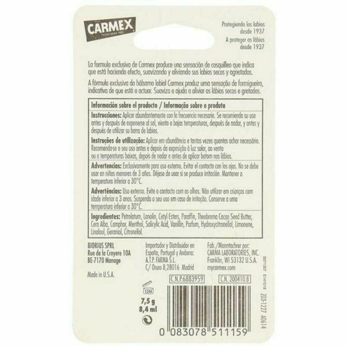 Carmex Bálsamo Labial Clásico Tarro 7.5 gr Blister | Hidrata y Alivia Labios Secos y Agrietados 2 Carmex Bálsamo Labial Clásico Tarro 7.5 gr Blister | Hidrata y Alivia Labios Secos y Agrietados 2