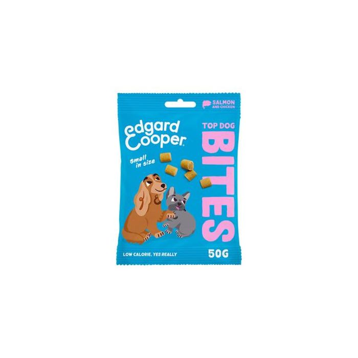 Canine Bite Bocaditos Pequeños para Perros Sabor Salmón, Snack Individuales de 50g, Pack de 15 Unidades, Peso Neto Total 750 gramos Canine Bite Bocaditos Pequeños para Perros Sabor Salmón, Snack Individuales de 50g, Pack de 15 Unidades, Peso Neto Total 750 gramos