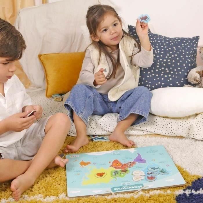 Juego Educativo 40 x 30 cm Multicolor Mapamundi 4