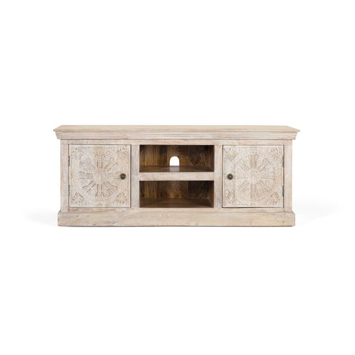 Giner y Colomer Mueble TV con 2 Puertas y 2 Huecos, Madera de Mango Color Arena 0 Giner y Colomer Mueble TV con 2 Puertas y 2 Huecos, Madera de Mango Color Arena 0