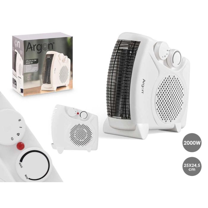 Argon Calefactor Vertical 2000W, termostato ajustable, seguridad sobrecalentamiento, 25x24.5x12.5 cm, Blanco (Set de 6) 0 Argon Calefactor Vertical 2000W, termostato ajustable, seguridad sobrecalentamiento, 25x24.5x12.5 cm, Blanco (Set de 6) 0