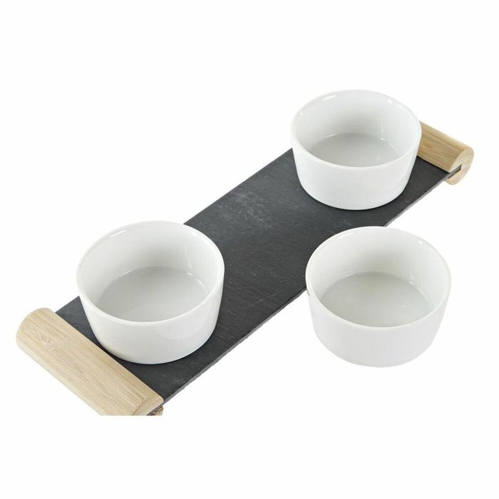 Tabla Aperitivo DKD Home Decor Negro Blanco 10 x 5.8 x 33 cm Set de 4 2