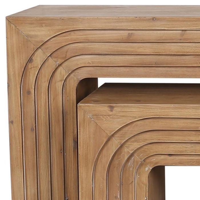 Consola Moderno DKD Home Decor Natural 40 x 80 x 180 cm Set de 3 1
