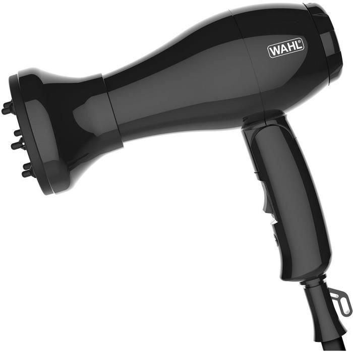 Secador de pelo de viaje - WAHL - SECADOR DE PELO DE VIAJE - 1000 W - 2 velocidades - Negro 2