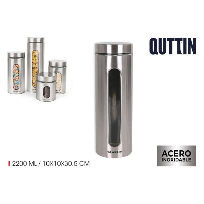 Tarro de Vidrio y Acero Quttin 2200 ml (12 Unidades) Tarro de Vidrio y Acero Quttin 2200 ml (12 Unidades)