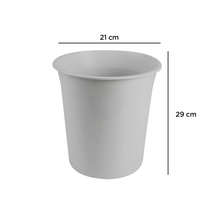 Q-connect Papelera KF00610 Plástico Gris Opaco 13 Litros Ø21 x 29 cm 1