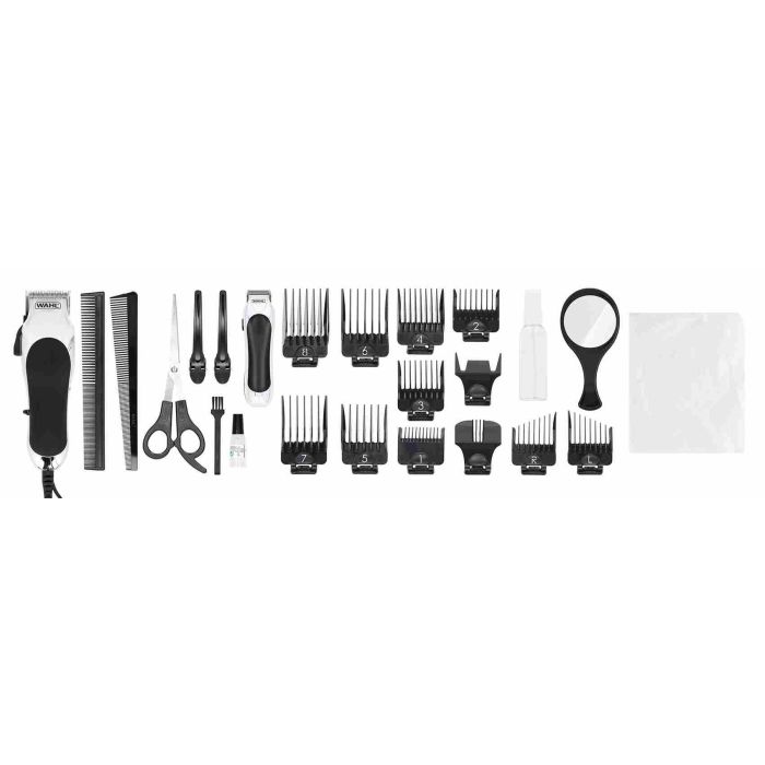 Wahl 20103-0467 Cortapelos + Recortadora Deluxe Chrome Pro, Cuchillas Autoafilables, Kit 27 Piezas 1