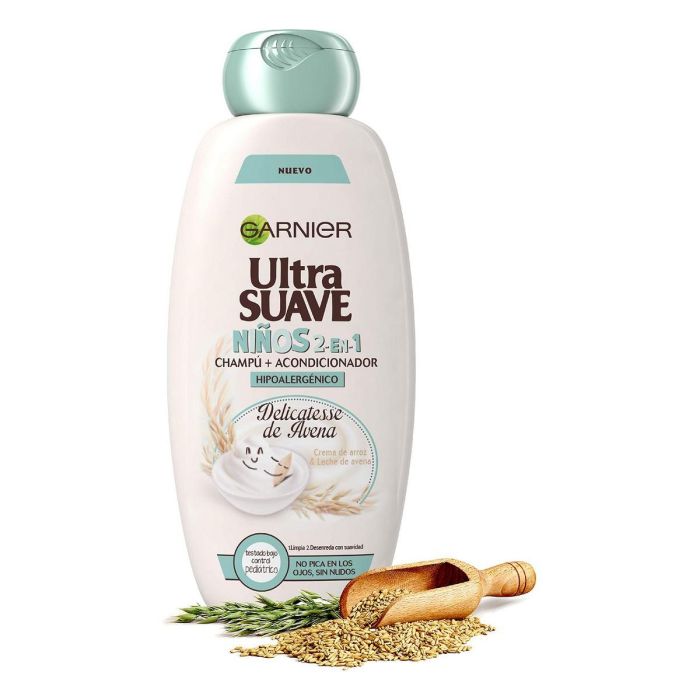 Garnier Champú + Acondicionador Ultra Suave para Niños de Avena 400 ml - Hipoalergénico y Sin Lágrimas 2 Garnier Champú + Acondicionador Ultra Suave para Niños de Avena 400 ml - Hipoalergénico y Sin Lágrimas 2