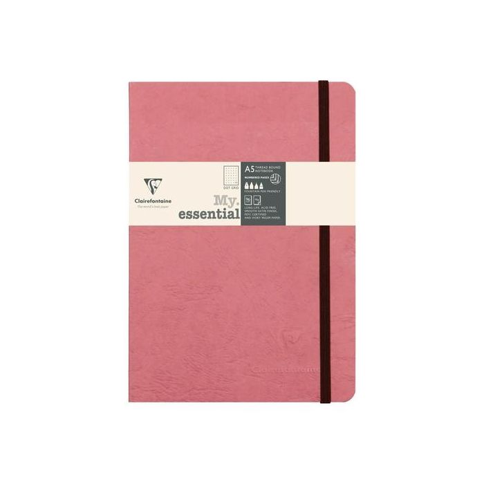 Cuaderno Clairefontaine Age Bag My Essentials Cosido A5 Dot 96H Rosa Antiguo (Set de 5)
