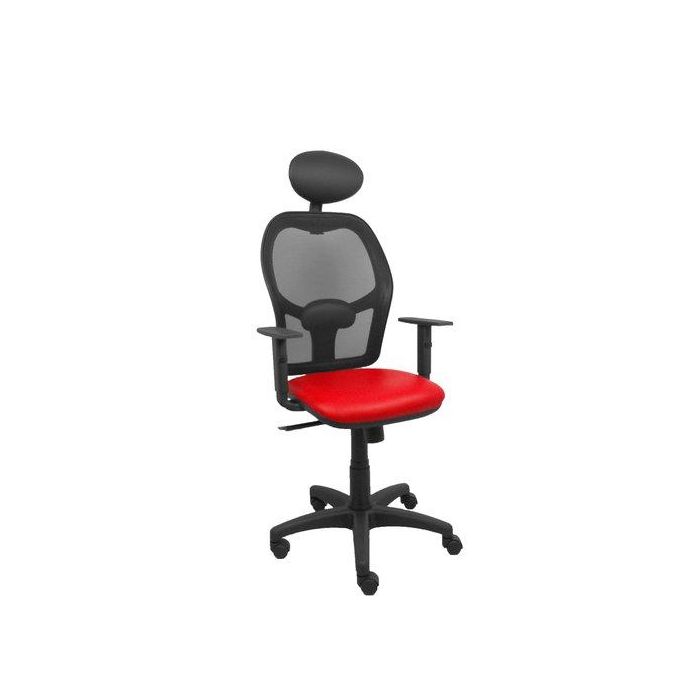 Silla Piqueras Y Crespo Alocen Brazos Regulables Cabecero Fijo Malla Negro Y Asiento Similpiel Rojo