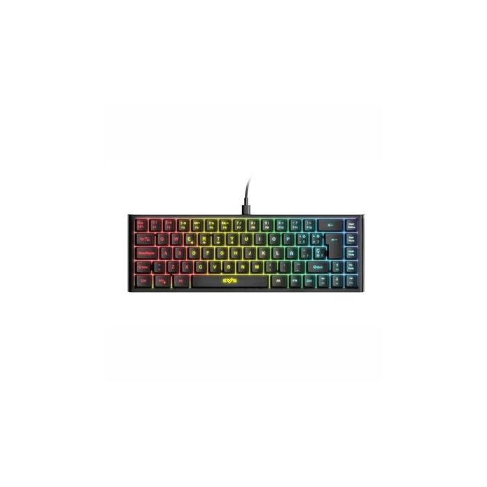 Energy Sistem ESG K4 Teclado Gaming Compacto de Membrana, 69 Teclas, Retroiluminación RGB 11 Modos, USB-C Extraíble, Español, Negro