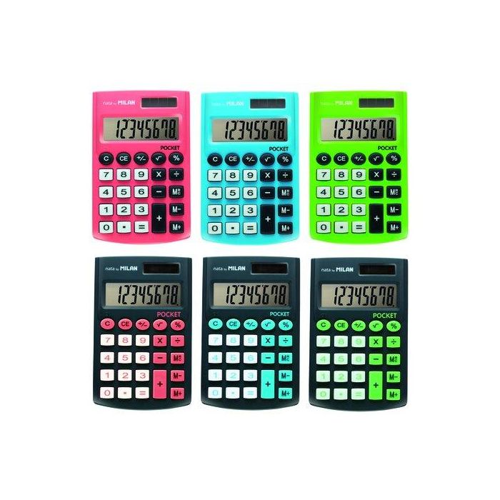Calculadora De Bolsillo Milan Pocket Expositor De 12